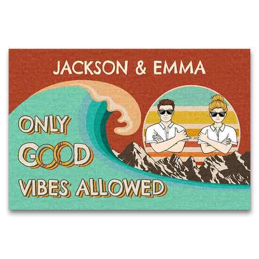 Only Good Vibes Allowed - Gift For Couples - Personalized Custom Doormat