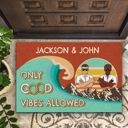 Only Good Vibes Allowed - Gift For Couples - Personalized Custom Doormat