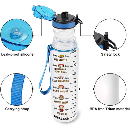 Reading Books We Lose Ourselves In Books - Personalized Custom Water Tracker Bottle