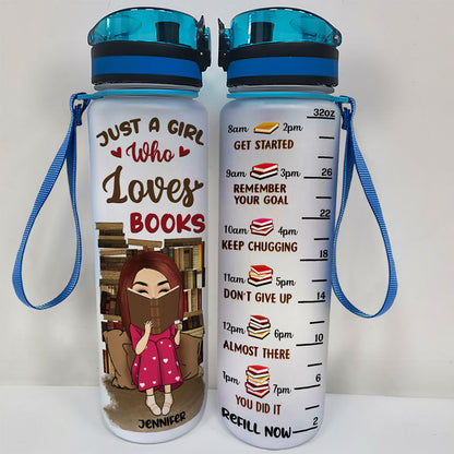 Reading Books We Lose Ourselves In Books - Personalized Custom Water Tracker Bottle