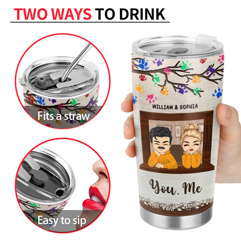 You, Me & The Dogs - Gift For Couple - Personalized Custom Tumbler