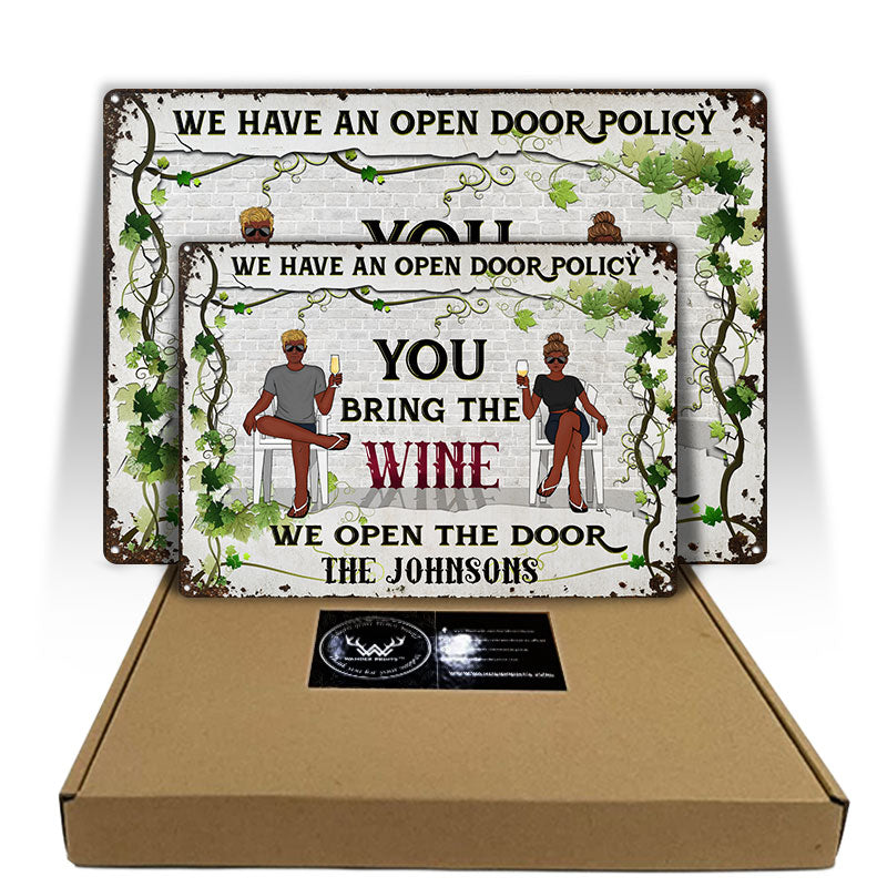 Bring The Wine - Gift For Couples - Personalized Custom Classic Metal Signs