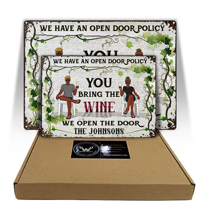 Bring The Wine - Gift For Couples - Personalized Custom Classic Metal Signs