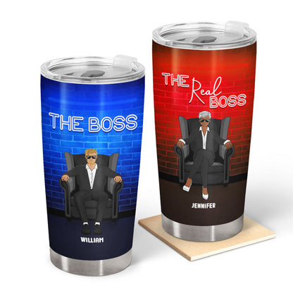 The Boss The Real Boss - Gift For Couples - Personalized Custom Tumbler