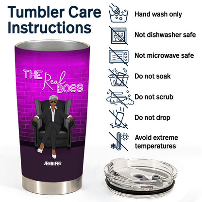The Boss The Real Boss - Gift For Couples - Personalized Custom Tumbler