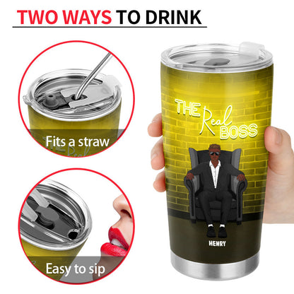 The Boss The Real Boss - Gift For Couples - Personalized Custom Tumbler