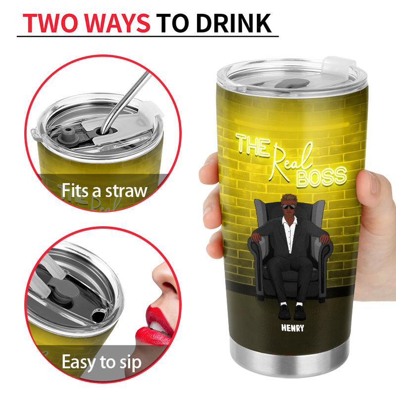 The Boss The Real Boss - Gift For Couples - Personalized Custom Tumbler