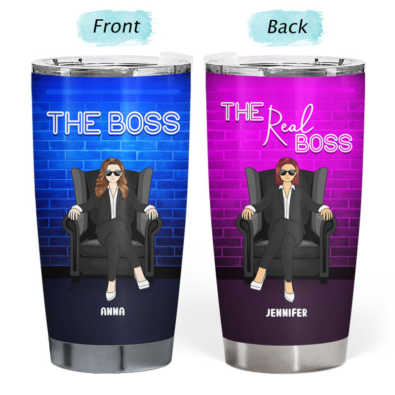The Boss The Real Boss - Gift For Couples - Personalized Custom Tumbler