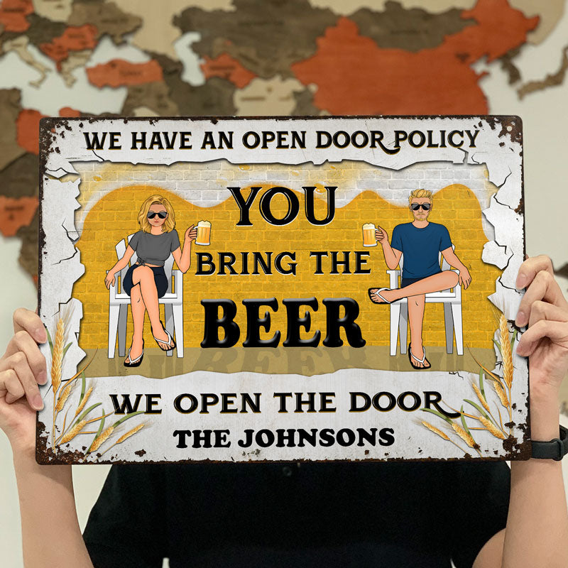 Bring The Beer - Gift For Couples - Personalized Custom Classic Metal Signs