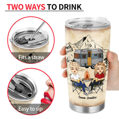 Camping Queens The Girls Are Drinking - Personalized Custom Tumbler