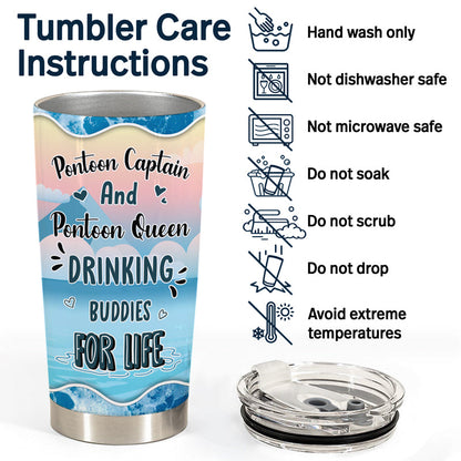 Pontoon Chibi Couple Together We Have It All - Personalized Custom Tumbler