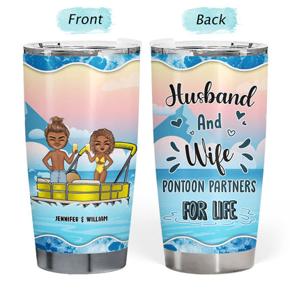 Pontoon Chibi Couple Together We Have It All - Personalized Custom Tumbler