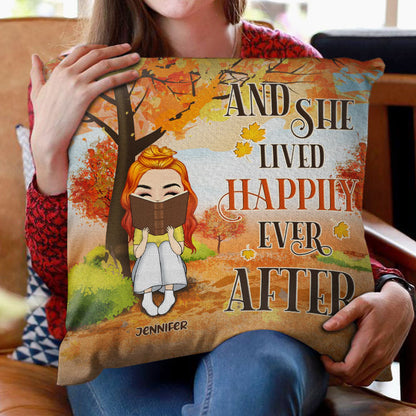 Autumn Reading Just A Girl Who Loves Books - Personalized Custom Pillow