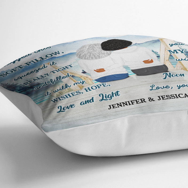 Lake Mother And Daughter Hugged This Soft Pillow - Personalized Custom Pillow