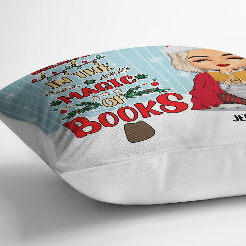 Christmas The Magic Of Books - Gift For Book Lovers - Personalized Custom Pillow