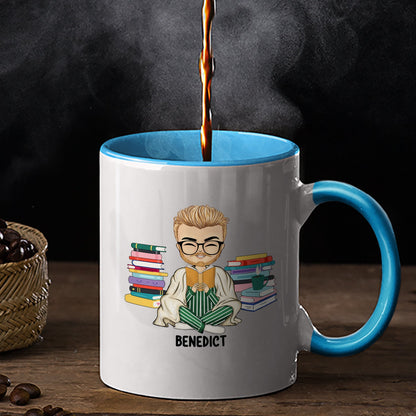 Reading Books And Pajamas - Personalized Custom Accent Mug