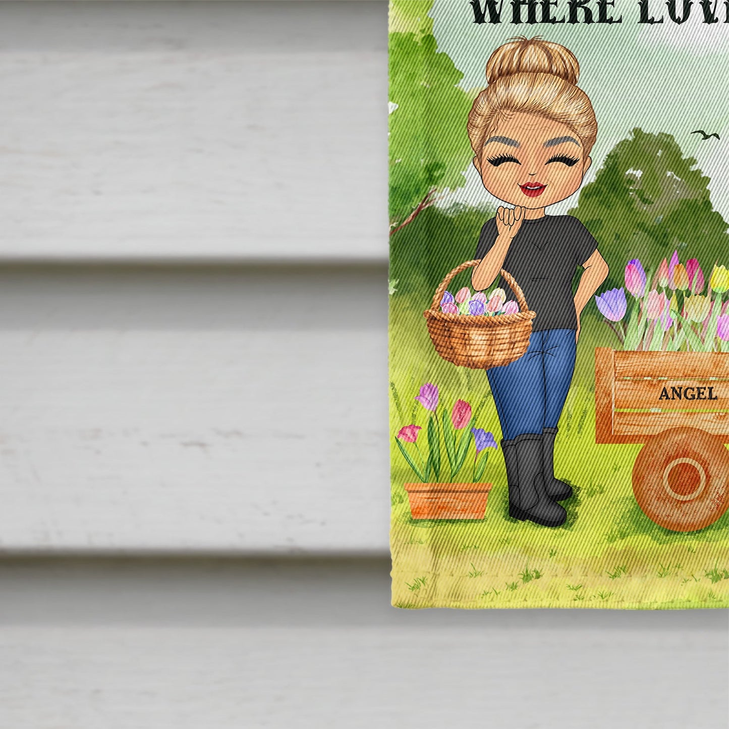 Grandma Gardening Where Love Grows - Personalized Custom Flag