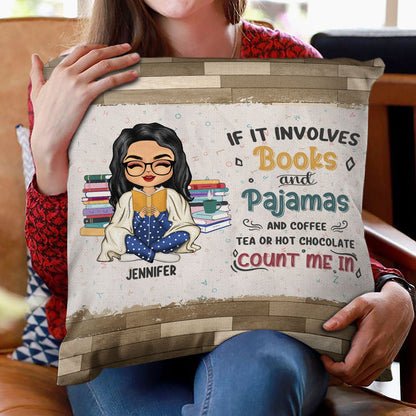 Reading Books And Pajamas - Personalized Custom Pillow