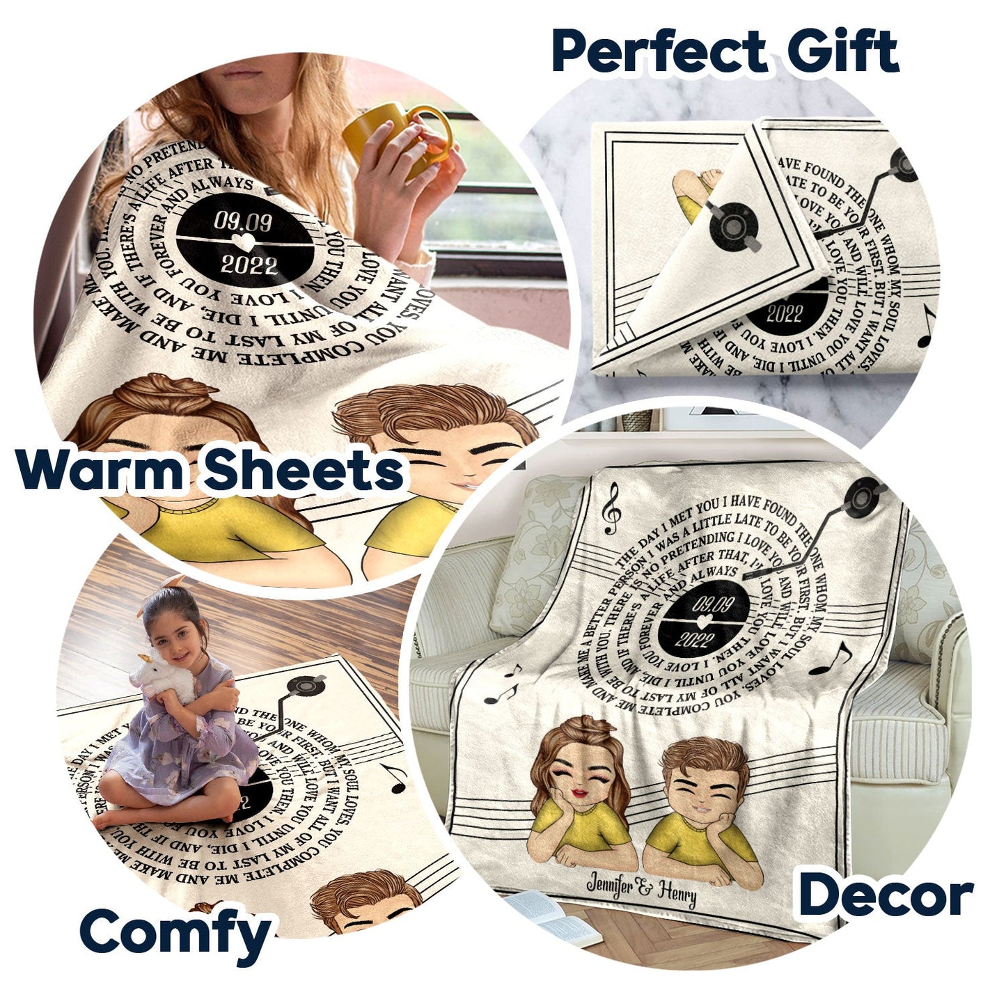 Couple Chibi The Day I Met You - Personalized Custom Fleece Blanket