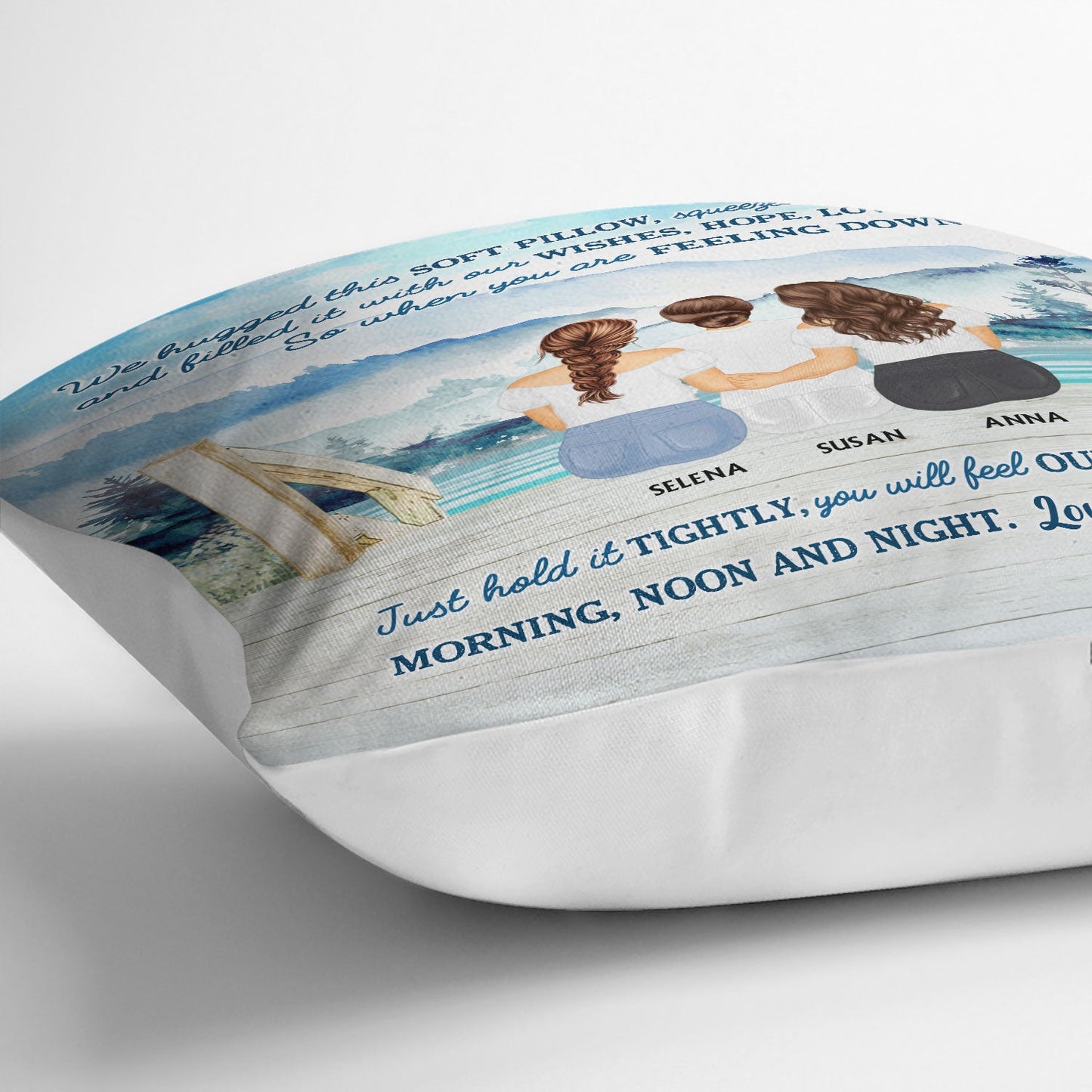 Lake Mother And Daughters Hugged This Soft Pillow - Personalized Custom Pillow