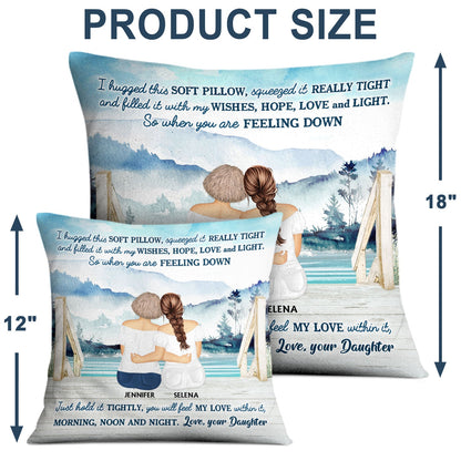 Lake Mother And Daughters Hugged This Soft Pillow - Personalized Custom Pillow