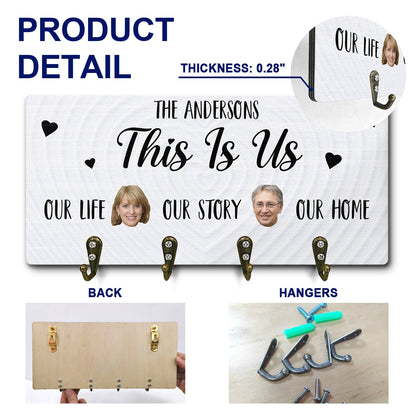 Custom Photo This Is Us - Gift For Couples And Parents - Personalized Custom Wood Key Holder