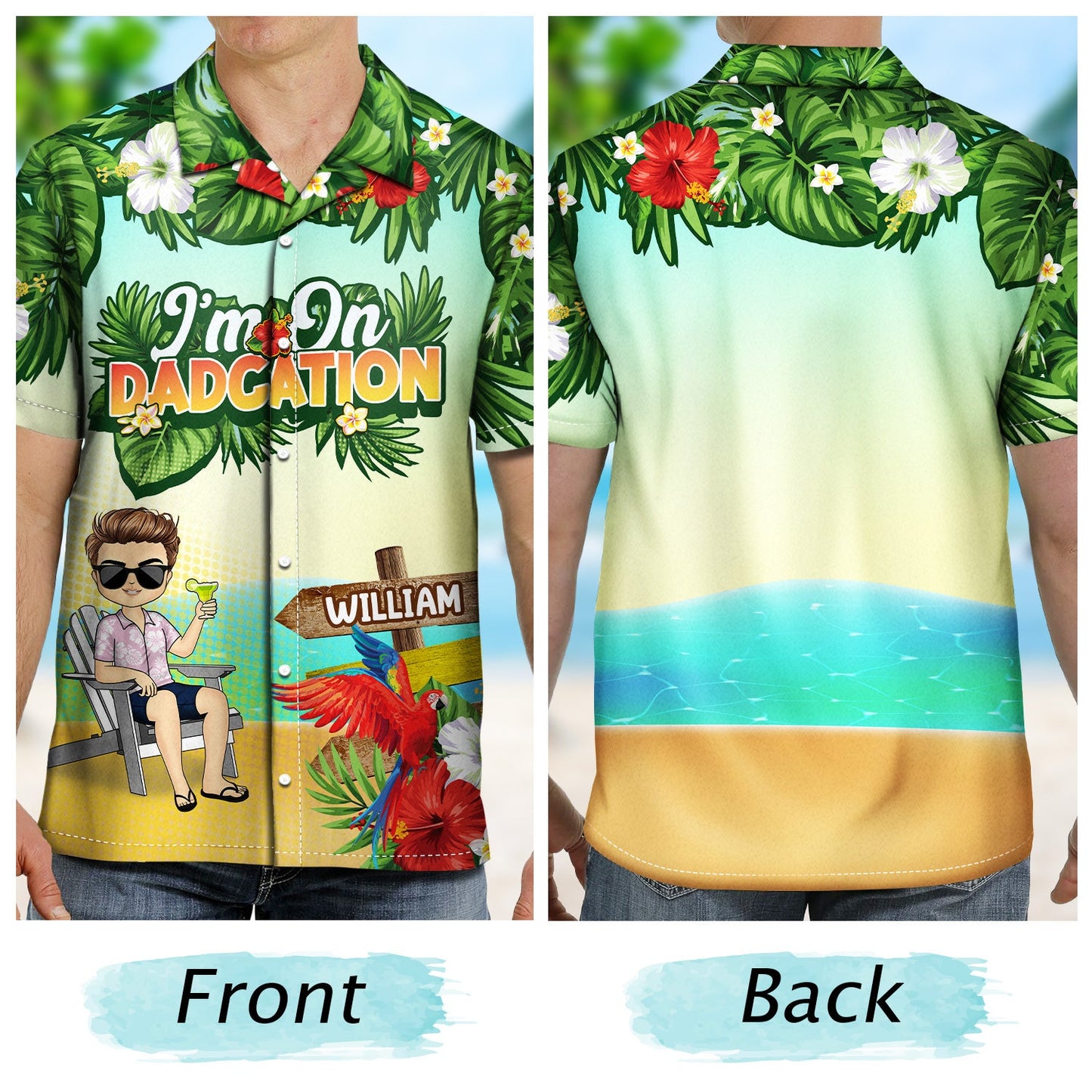 Traveling On Dadcation - Gift For Father - Personalized Custom Hawaiian Shirt