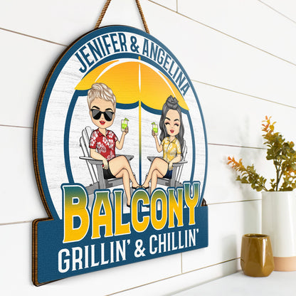 Couple Cool Drink Good Friends Great Time - Outdoor Decoration For Patio, Pool, Deck, Porch, Bar - Personalized Custom Shaped Wood Sign