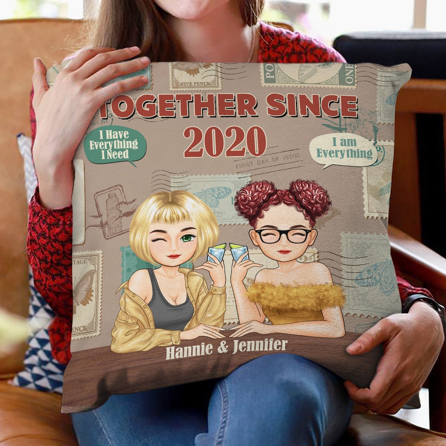 Couple Drinking Together Since - Gift For Couples - Personalized Pillow