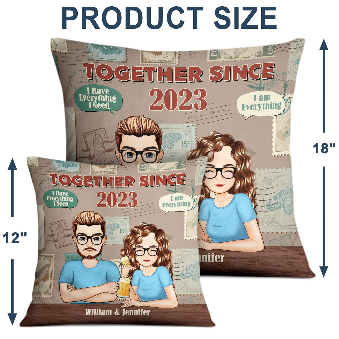 Couple Drinking Together Since - Gift For Couples - Personalized Pillow