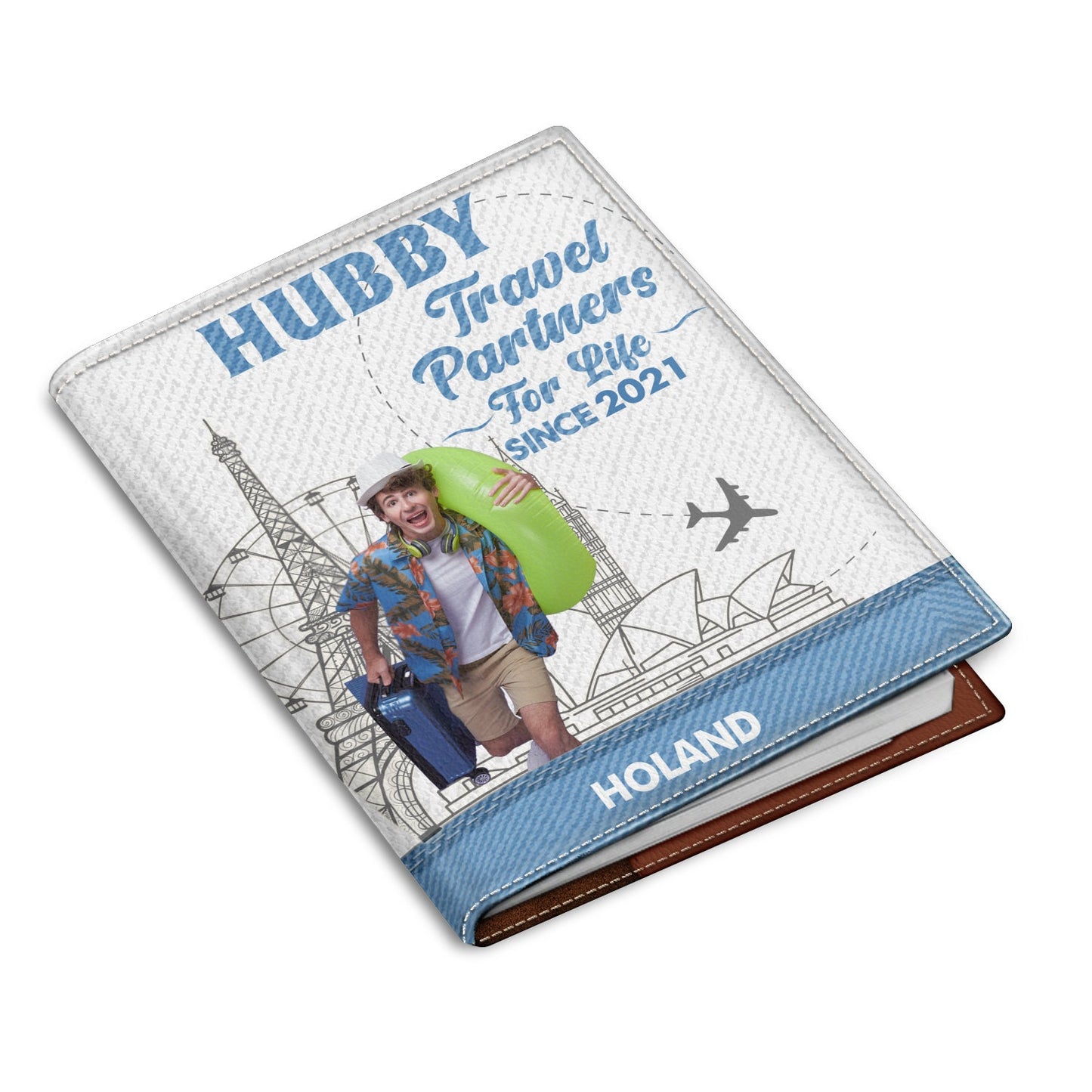 Custom Photo Traveling Couple Travel Partners For Life - Gift For Couples, Traveling Gift - Personalized Passport Cover, Passport Holder