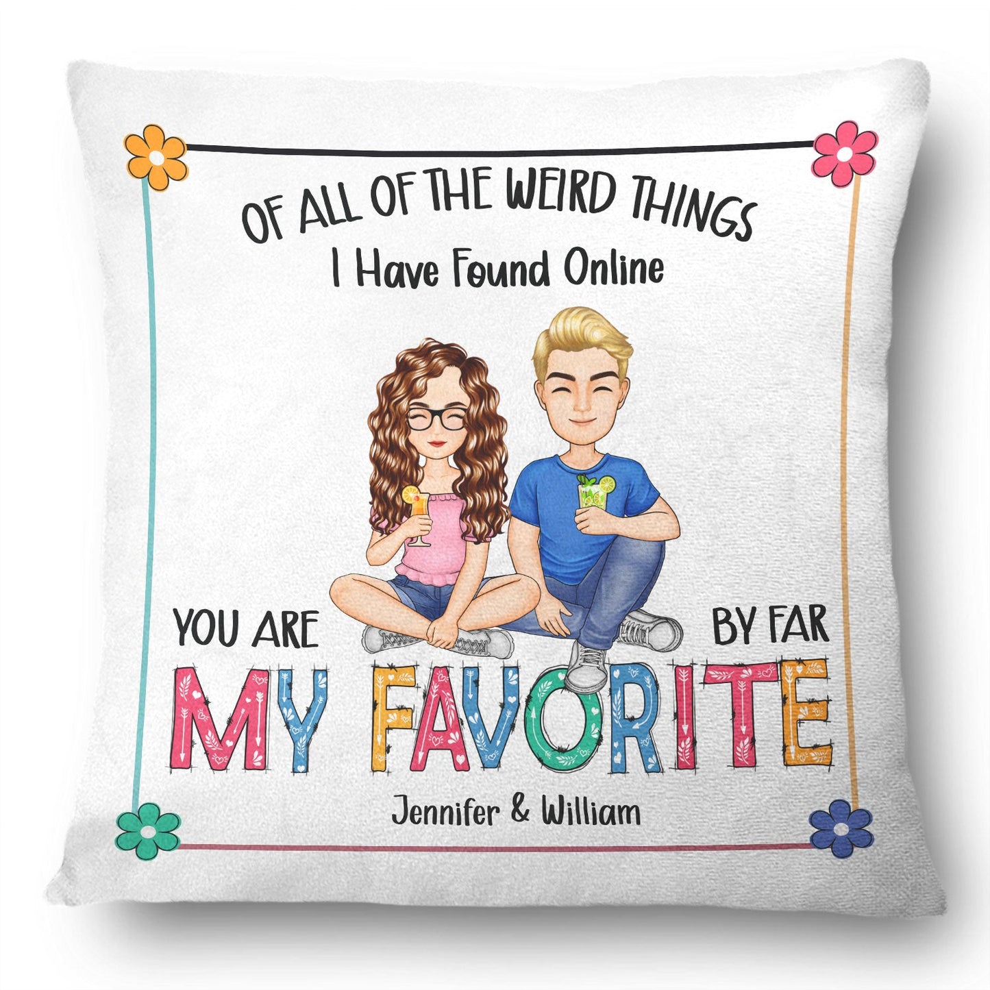 Couple Cartoon You Are My Favourite - Gift For Couples - Personalized Pillow