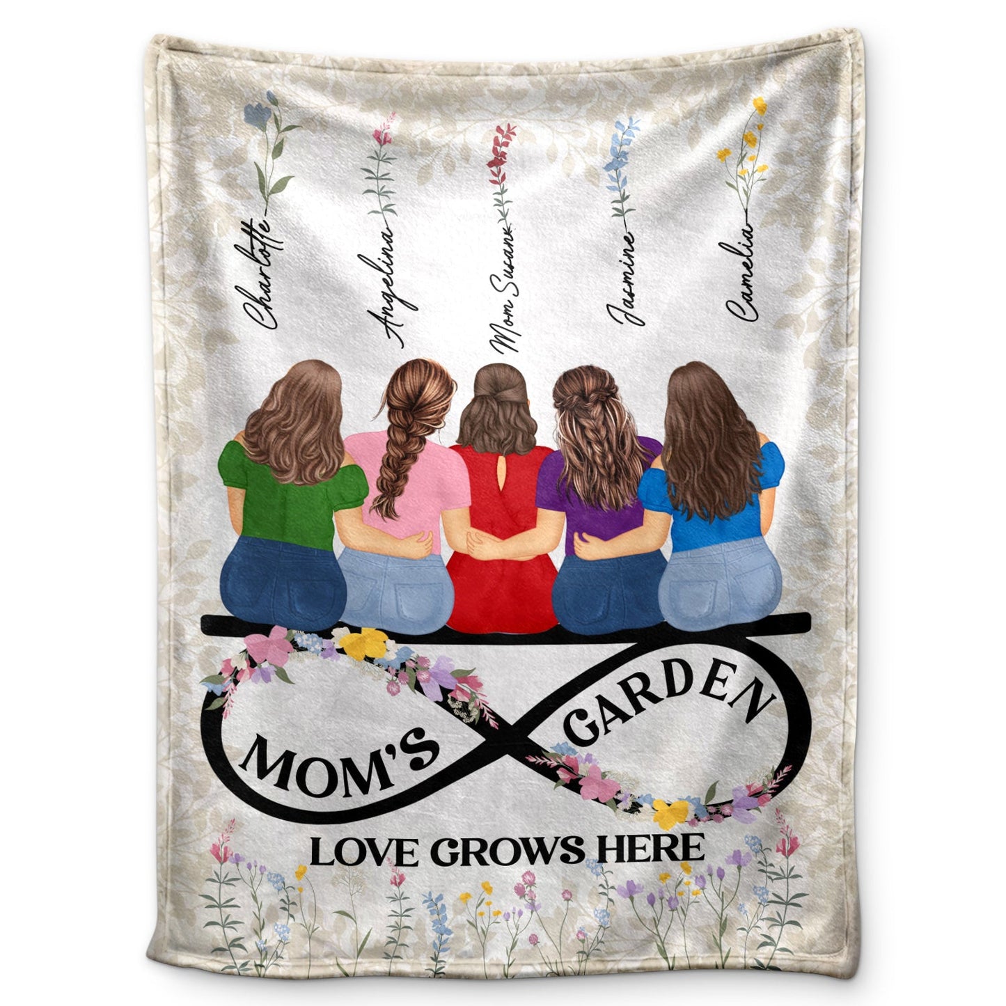 Mom's Garden - Gift For Mother & Daughter - Personalized Fleece Blanket