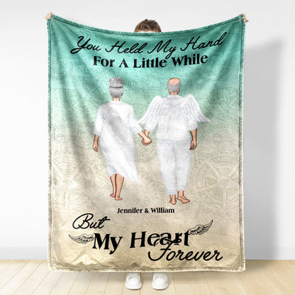 Held My Hand - Memorial Gift For Couples - Personalized Fleece Blanket