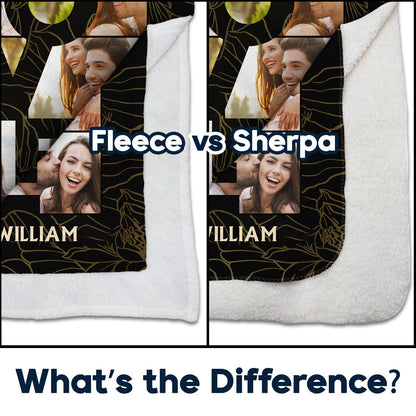 Custom Photo Love Couple - Gift For Couples - Personalized Fleece Blanket, Sherpa Blanket