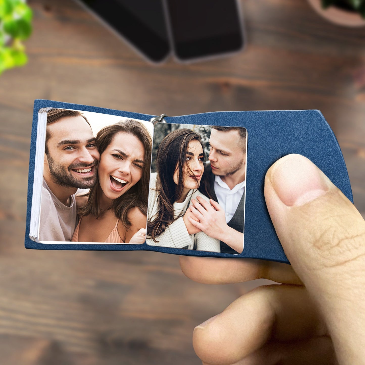 Custom Photo Couple Together Since - Gift For Couples - Personalized Mini Photo Album Keychain