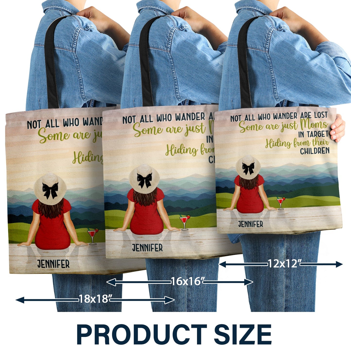 Travel Not All Who Wander - Gift For Mom - Personalized Zippered Canvas Bag