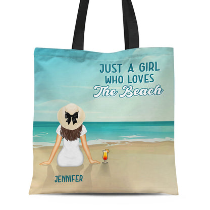 Just A Girl - Summer Gift For Girl - Personalized Zippered Canvas Bag