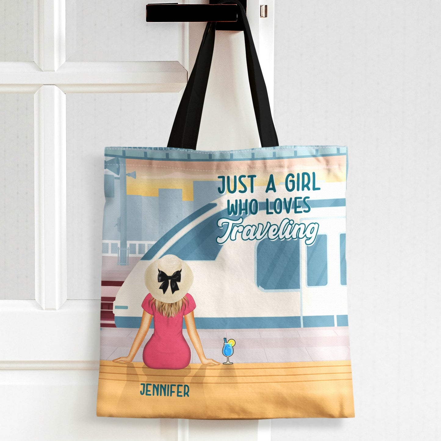 Just A Girl - Summer Gift For Girl - Personalized Zippered Canvas Bag