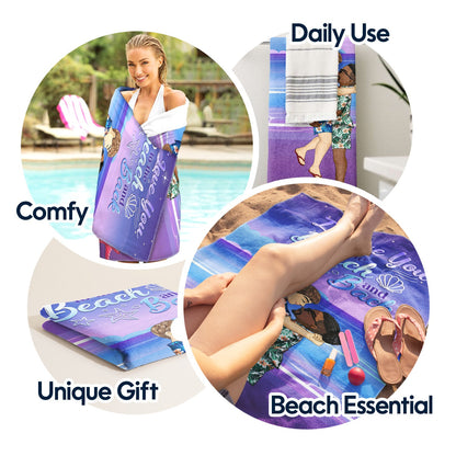 Love You To The Beach And Back - Gift For Couples - Personalized Beach Towel
