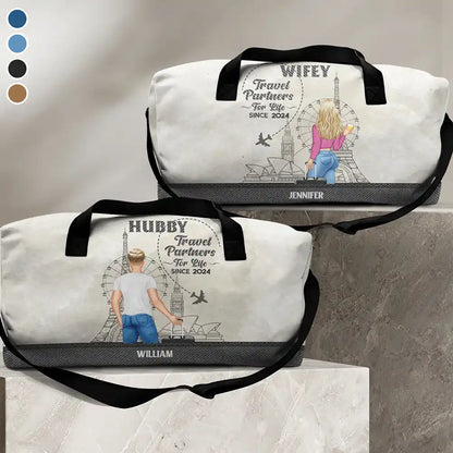 Couple Travel Partners For Life - Personalized Combo 2 Duffle Bags