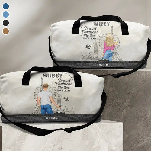 Couple Travel Partners For Life - Personalized Combo 2 Duffle Bags