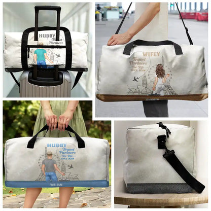 Couple Travel Partners For Life - Personalized Combo 2 Duffle Bags