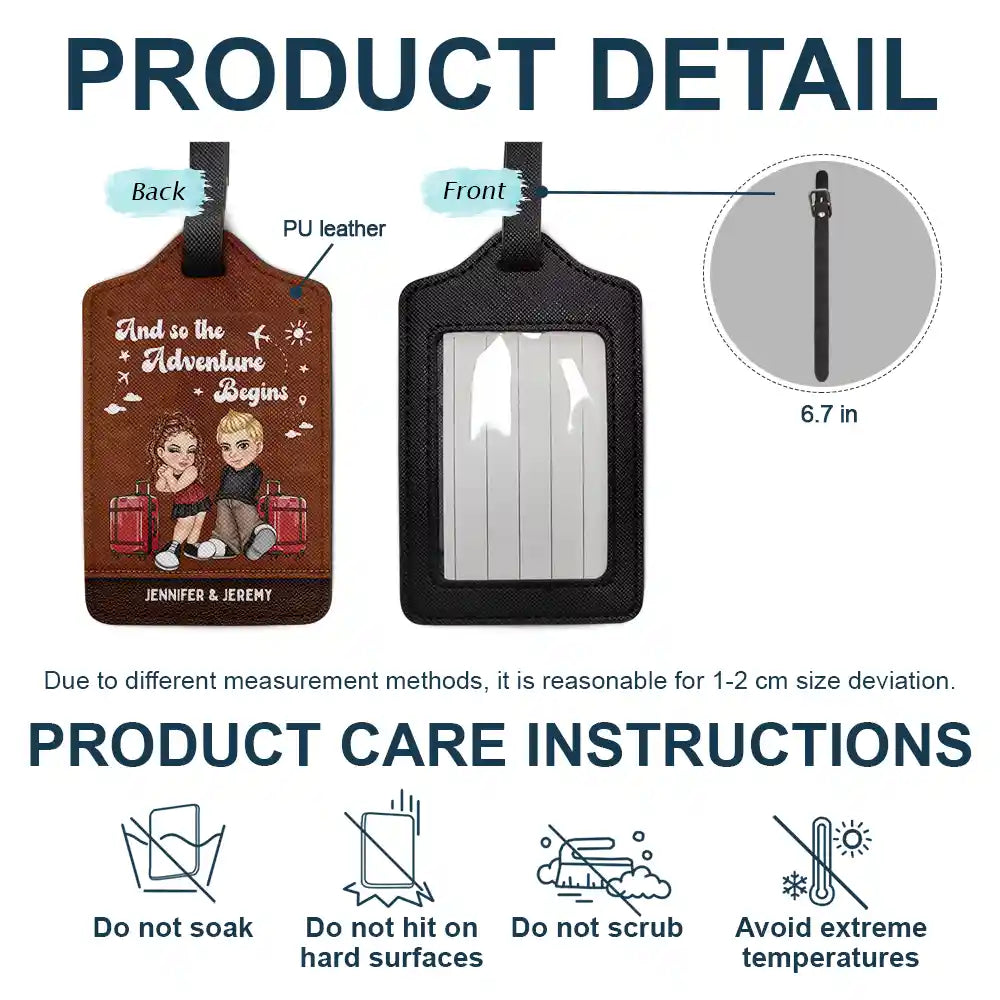 Y2K And So The Adventure Begins Couple - Personalized Luggage Tag