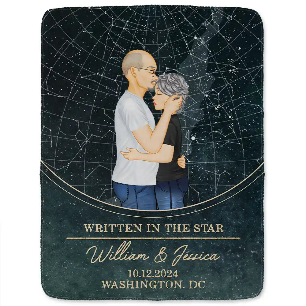 Star Map Couple I Love You To The Stars - Personalized Fleece Blanket, Sherpa Blanket