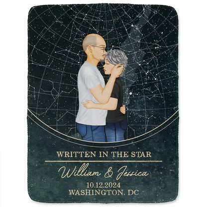 Star Map Couple I Love You To The Stars - Personalized Fleece Blanket, Sherpa Blanket