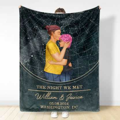Star Map Couple I Love You To The Stars - Personalized Fleece Blanket, Sherpa Blanket