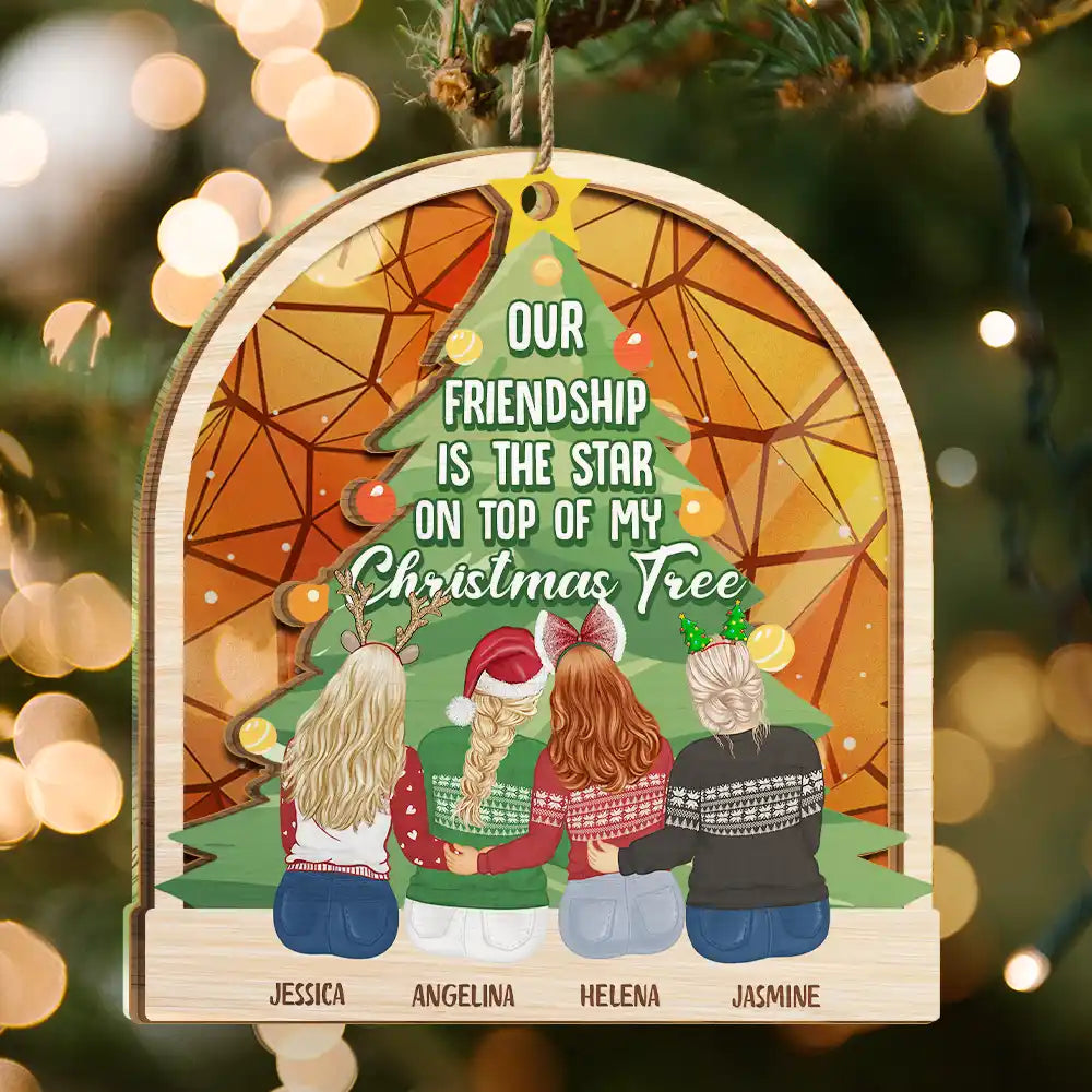 Our Friendship Is The Star - Personalized Suncatcher Ornament