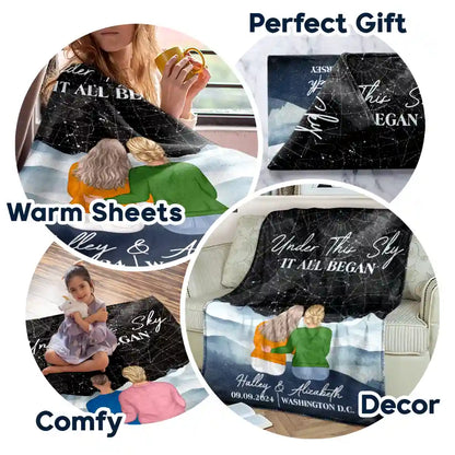 Star Map It All Began - Personalized Fleece Blanket, Sherpa Blanket