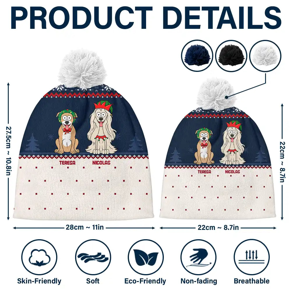 Feliz Navidog - Personalized Bobble Beanie Hat